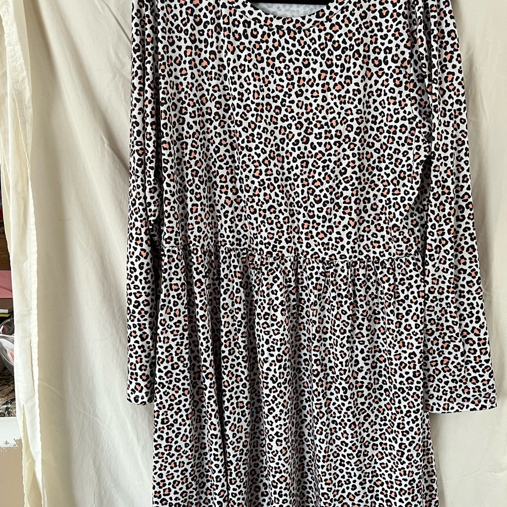 Leopard Print Long Sleeve Dress